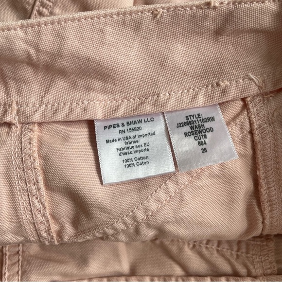 VERONICA BEARD Robbie Button-Front Canvas Cotton Rosewood Pink Shorts EUC Sz 26 - Picture 9 of 11